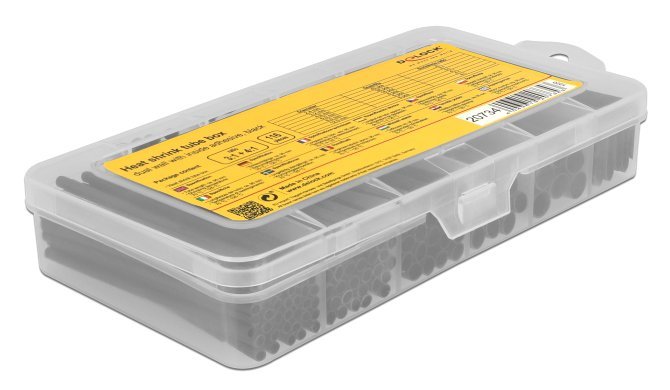 DELOCK σετ θερμοσυστελλόμενων μονωτικών 20734, 4:1 & 3:1, μαύρα, 116τμχ - Image 2