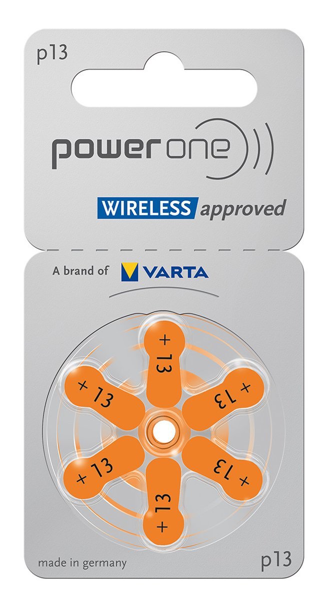 POWER ONE μπαταρίες ακουστικών βαρηκοΐας P13, mercury free, 1.45V, 6τμχ