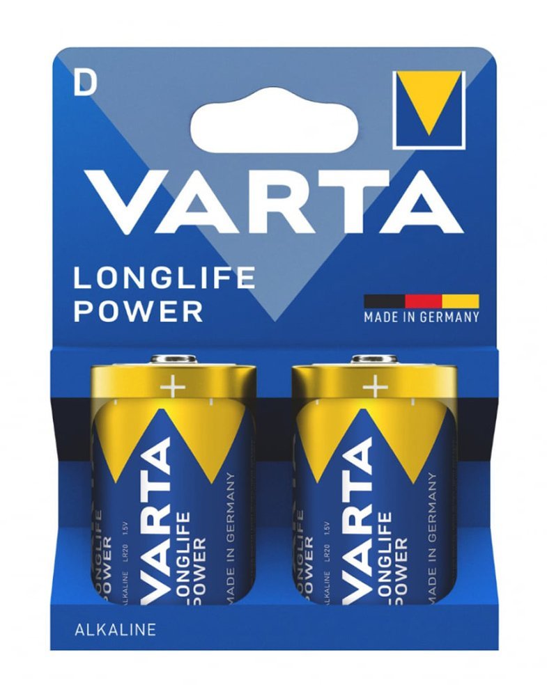 VARTA αλκαλικές μπαταρίες Longlife Power, D/LR20, 1.5V, 2τμχ