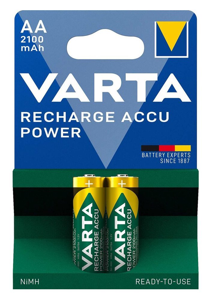 VARTA επαναφορτιζόμενες μπαταρίες λιθίου, AA, 2100mAh, 1.2V, 2τμχ