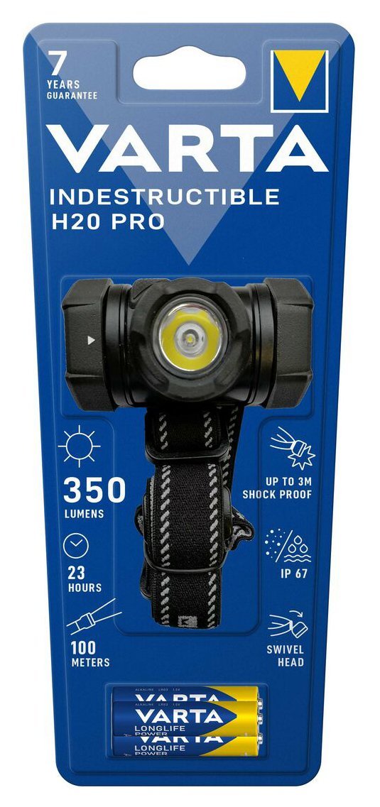 VARTA LED φακός κεφαλής Indestructible H20 Pro, 350lm, IP67, μαύρος - Image 2