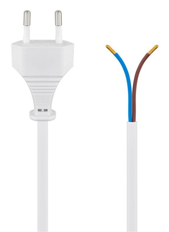 GOOBAY καλώδιο τροφοδοσίας 51345, 2x 0.75mm², 1.5m, λευκό