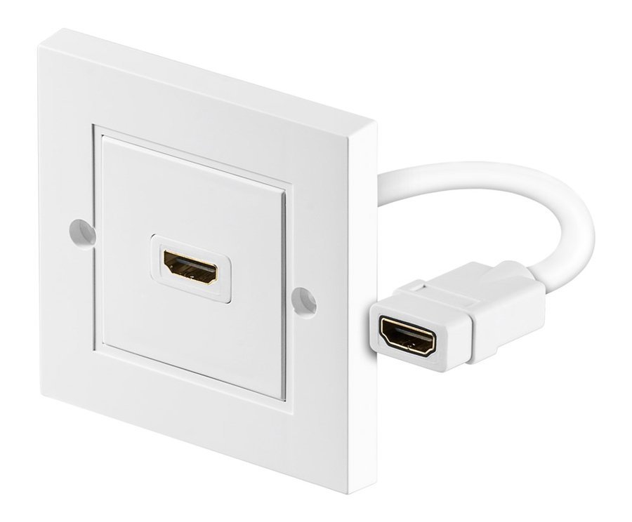 GOOBAY πρίζα τοίχου HDMI, gold-plated, 4K, λευκή