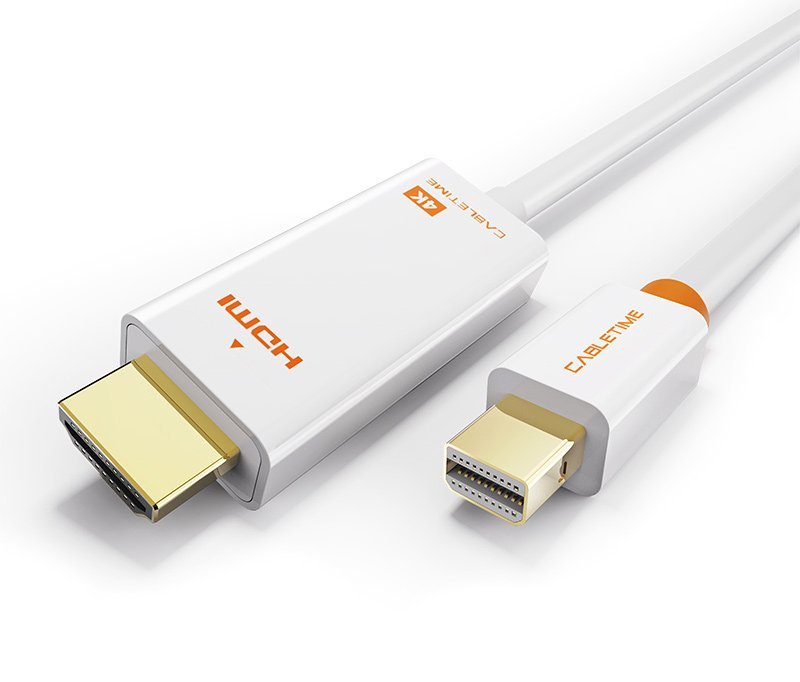 CABLETIME καλώδιο mini DisplayPort σε HDMI CT-03G4K60, 4K, 1.8m, λευκό