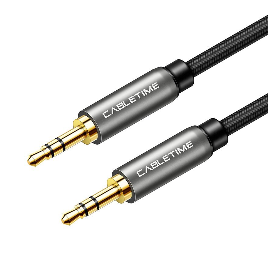 CABLETIME καλώδιο ήχου 3.mm CT-P11GN, AUX, 1m, μαύρο