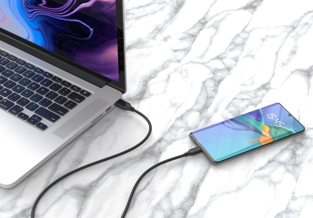 CABLETIME καλώδιο micro USB σε USB CT-C165-05G, 2.4A, 480Mbps, 0.25m, μαύρο - Image 2