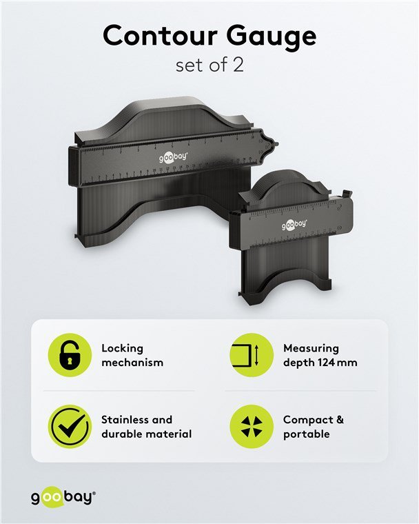 GOOBAY σετ παντογράφοι 61668, κλίμακα σε inch/cm, 130/250mm, 2τμχ - Image 6