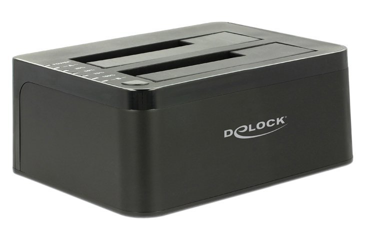 DELOCK docking station για 2.5" ή 3.5" SATA HDD/SSD 62661, 2 θέσεων, 6Gbps, clone function, μαύρο