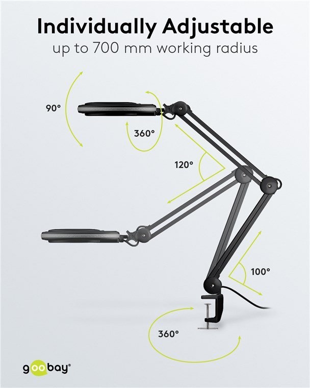 GOOBAY μεγεθυντικός φακός 64989 με σφιγκτήρα, LED, 3 διόπτρες, μαύρος - Image 6