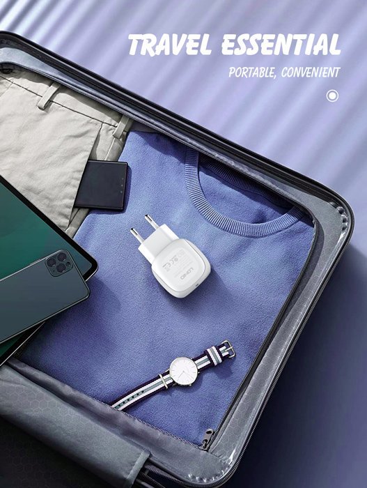 LDNIO φορτιστής τοίχου A1206C με καλώδιο USB-C, 1x USB-C, 27W PD, λευκός - Image 5