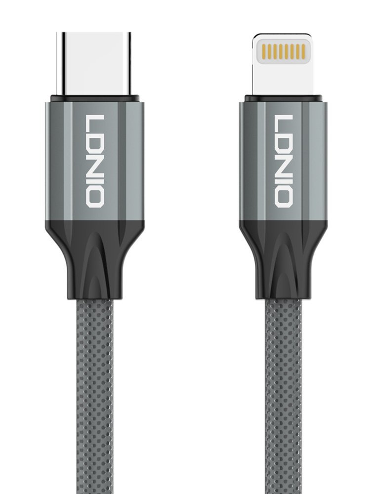 LDNIO καλώδιο Lightning σε USB-C LC442I, 30W PD, 2m, γκρι