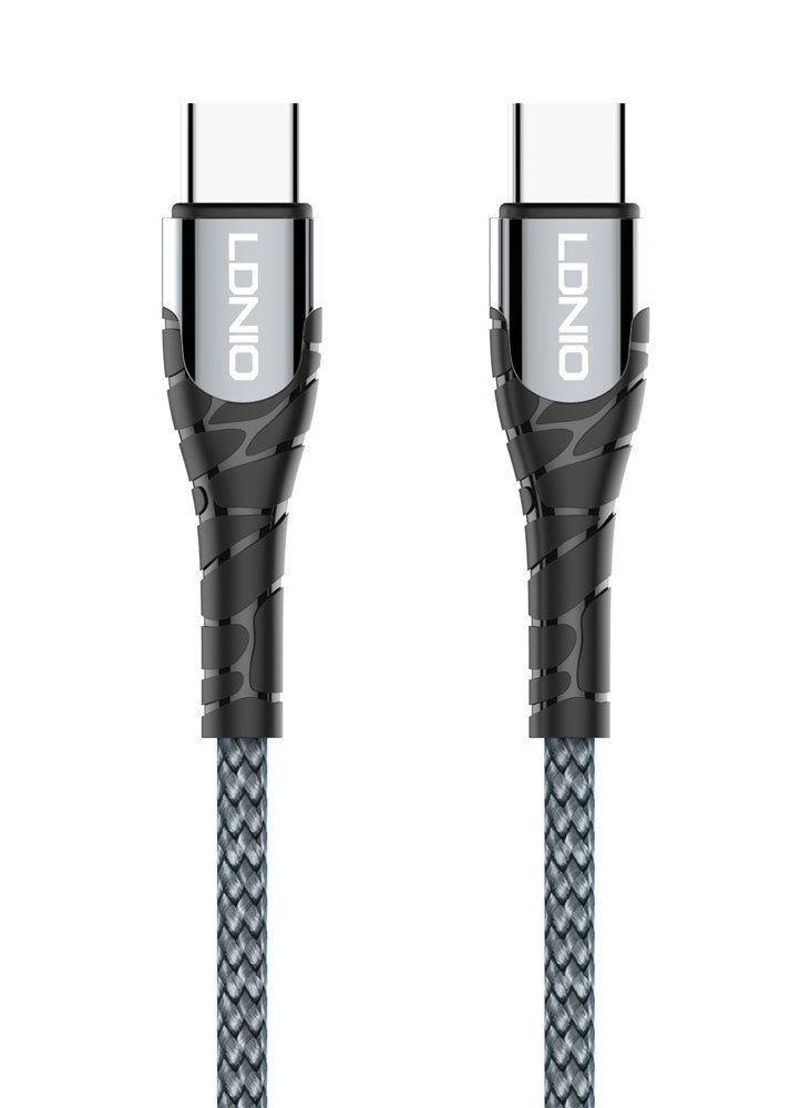 LDNIO καλώδιο USB-C σε USB-C LC102, 65W PD, 2m, γκρι