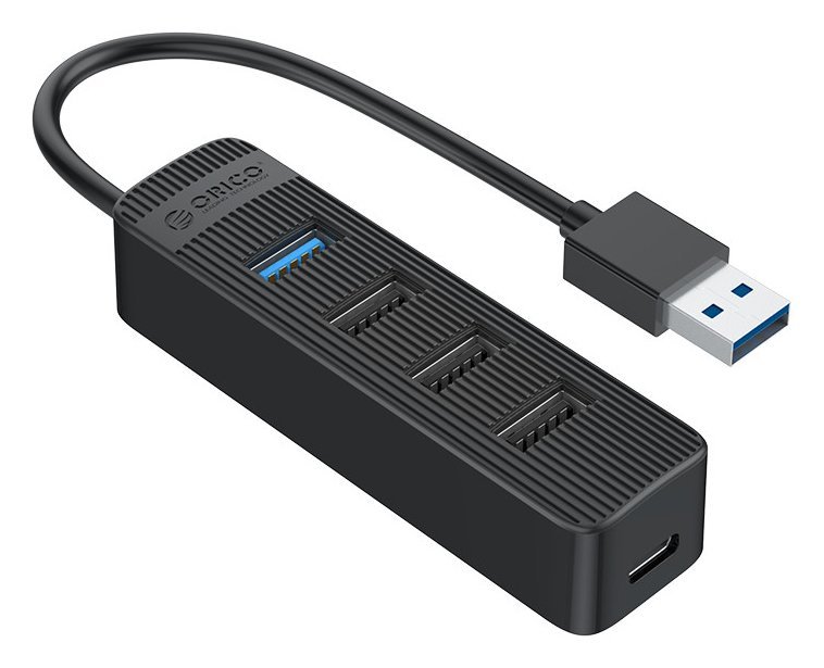 ORICO USB hub TWU32-4A, 4x θυρών, USB 3.0, 5Gbps, USB σύνδεση, έξτρα τροφοδοσία, μαύρο