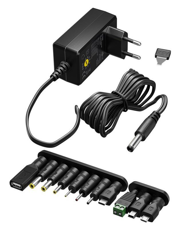 GOOBAY επιτοίχιος φορτιστής 74436, 5V-15V, 36W, 12 tips