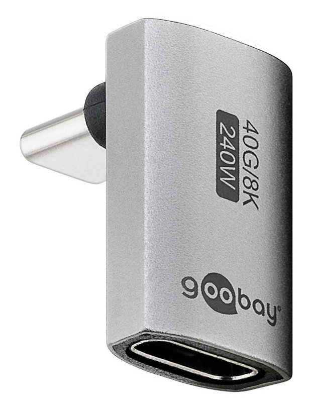 GOOBAY αντάπτορας USB-C 74442, γωνιακός 90°, USB4, 240W, 40Gbps, 8K, γκρι