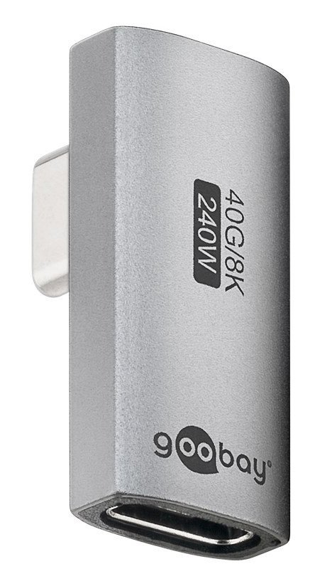 GOOBAY αντάπτορας USB-C 74443, γωνιακός 90°, USB4, 240W, 40Gbps, 8K, γκρι