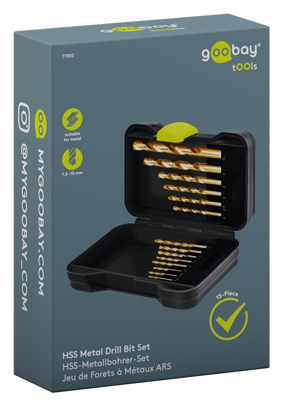 GOOBAY σετ τρυπάνια 77850 για μέταλλο, HSS, 1.5-10mm, κυλινδρικό, 15τμχ - Image 9