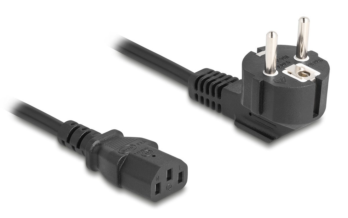 DELOCK καλώδιο τροφοδοσίας 81299, 3x 0.75mm², 1m, μαύρο