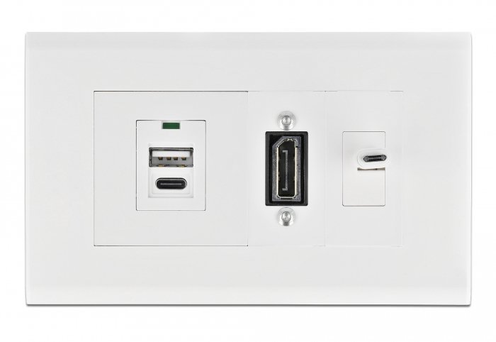 DELOCK module βάση πρίζας Easy 45 81316, 130 x 80 mm, λευκό - Image 2