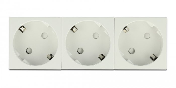 DELOCK τριπλό module πρίζας ρεύματος Easy 45 81323, 45°, 45x45mm, 5τμχ - Image 2