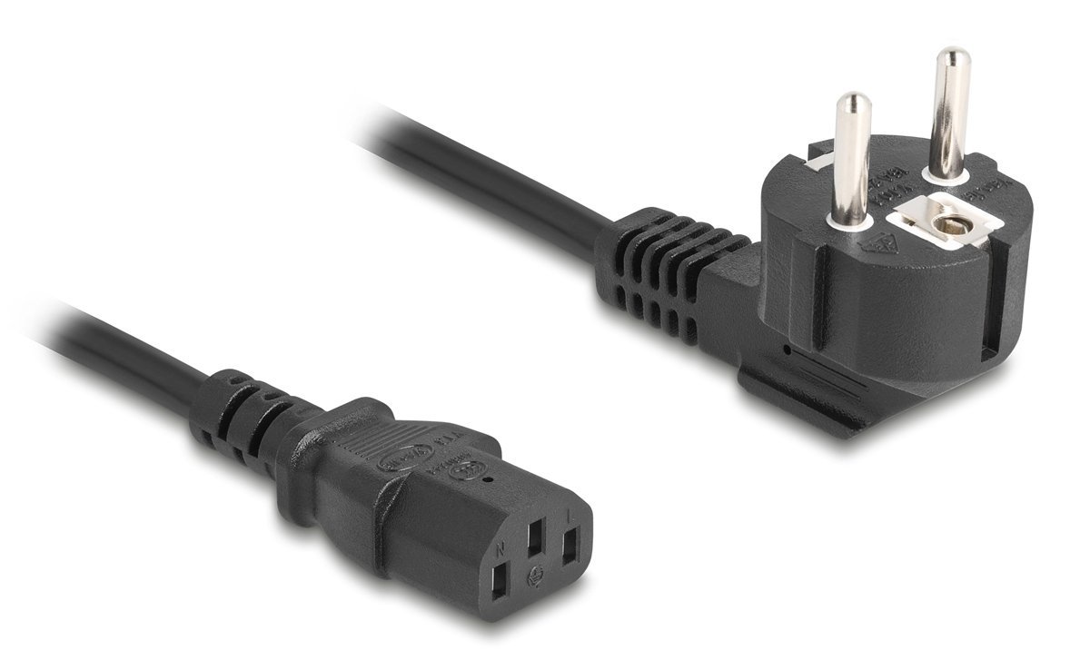 DELOCK καλώδιο τροφοδοσίας 81567, 3x 1.00mm², 2m, μαύρο