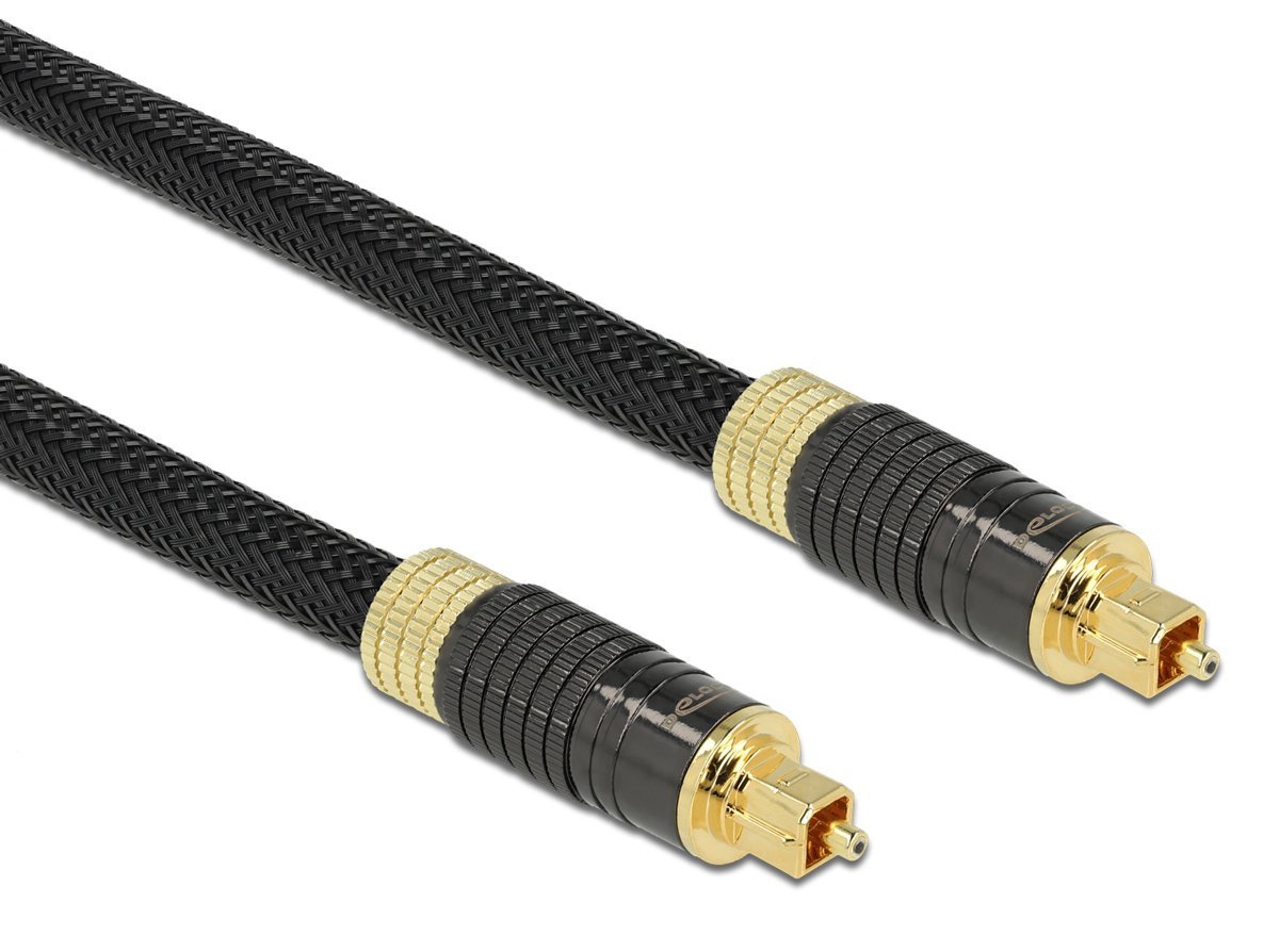 DELOCK καλώδιο ήχου Toslink 86595, gold plated, 5m, μαύρο
