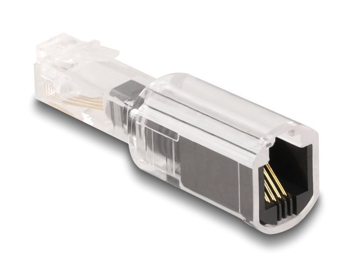 vysma tilefonoy RJ10, 360° peristrefomeno, diafano-mayro RJ10 3