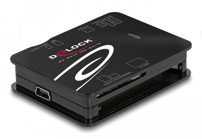 DELOCK card reader 91007 για Micro SD/SD/CF/MS/xD/M2, μαύρο