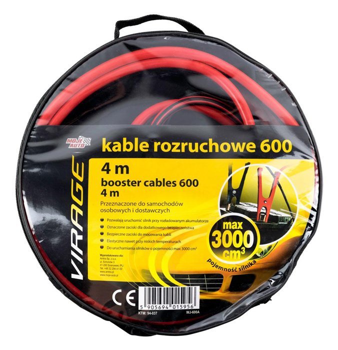 MOJE AUTO ζεύγος καλωδίων φόρτισης μπαταρίας 94-037, 600A, 4m - Image 2