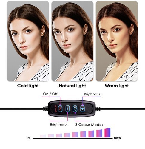 APEXEL φωτιστικό δαχτυλίδι LED APL-FL10JJ13Y με μίνι τρίποδα, Φ26cm - Image 5