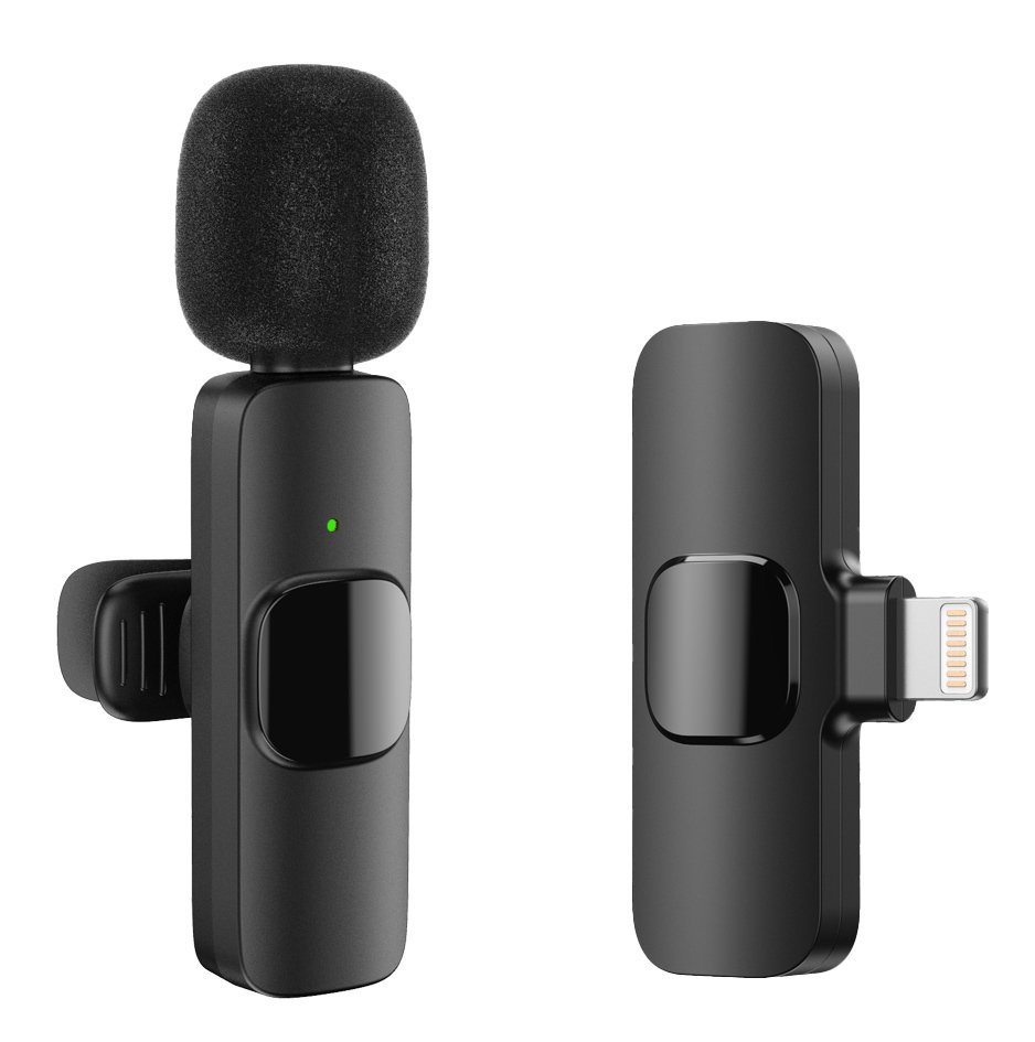 APEXEL ασύρματο μικρόφωνο APL-MIC004, Lightning, 2.4GHz, μαύρο