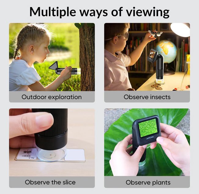 APEXEL ψηφιακό μικροσκόπιο APL-MS008, 400x-800x, LED, 720p/2MP - Image 3