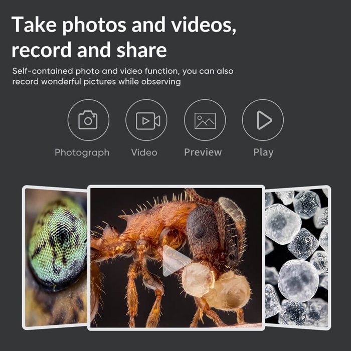 APEXEL ψηφιακό μικροσκόπιο APL-MS008, 400x-800x, LED, 720p/2MP - Image 4