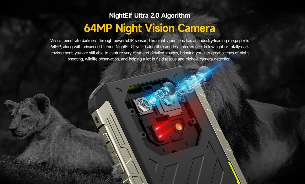 ULEFONE smartphone Armor 22, 6.58", 8/128GB, 6600mAh, IP68/IP69K, μαύρο - Image 3