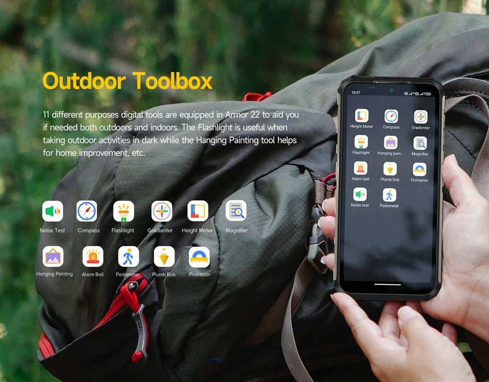 ULEFONE smartphone Armor 22, 6.58", 8/128GB, 6600mAh, IP68/IP69K, μαύρο - Image 11