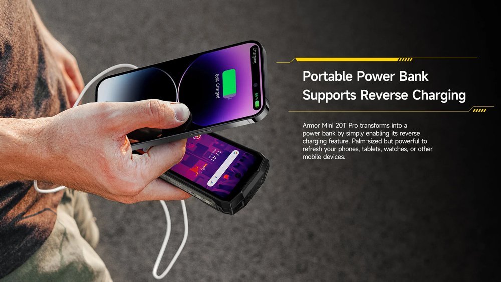 ULEFONE smartphone Armor Mini 20T Pro, 4.7", 8/256GB, 5G, 6200mAh, IP68/IP69K, μαύρο - Image 3