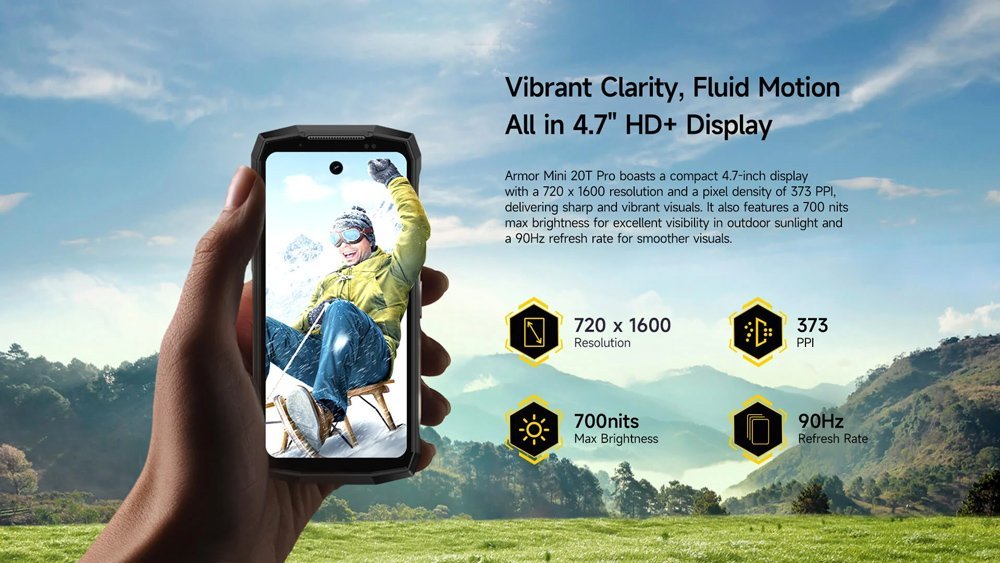 ULEFONE smartphone Armor Mini 20T Pro, 4.7", 8/256GB, 5G, 6200mAh, IP68/IP69K, μαύρο - Image 9