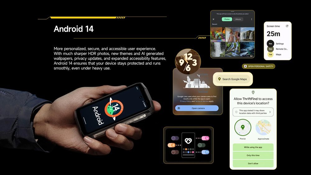 ULEFONE smartphone Armor Mini 20T Pro, 4.7", 8/256GB, 5G, 6200mAh, IP68/IP69K, μαύρο - Image 12
