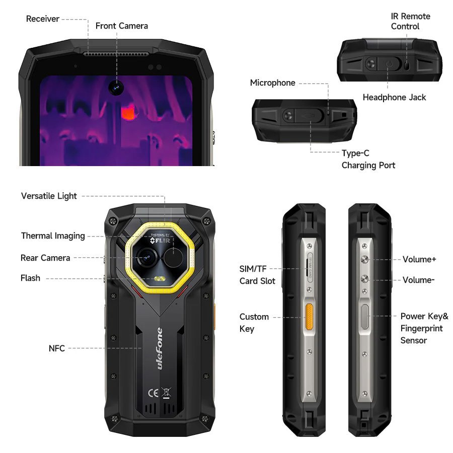 ULEFONE smartphone Armor Mini 20T Pro, 4.7", 8/256GB, 5G, 6200mAh, IP68/IP69K, μαύρο - Image 15