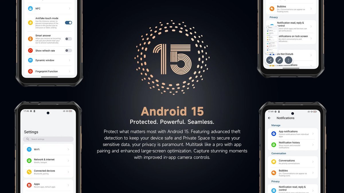 ULEFONE smartphone Armor X16 Pro, 6.56", 8/256GB, 5G, 10360mAh, IP68/IP69K/MIL-STD-810H, μαύρο - Image 3