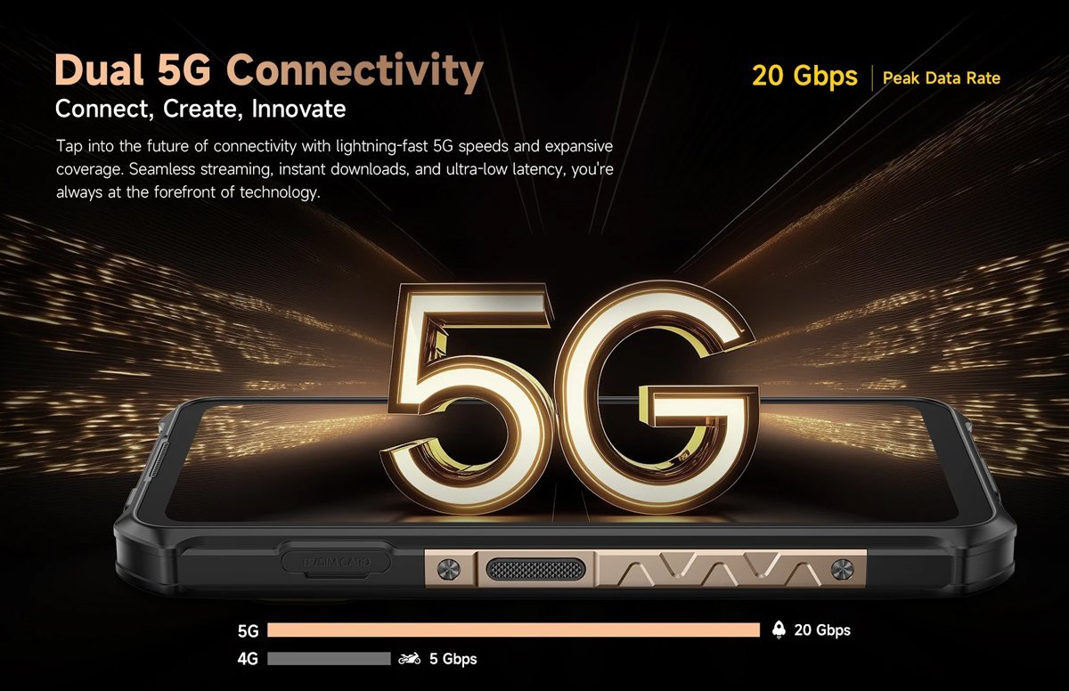 ULEFONE smartphone Armor X16 Pro, 6.56", 8/256GB, 5G, 10360mAh, IP68/IP69K/MIL-STD-810H, μαύρο - Image 5