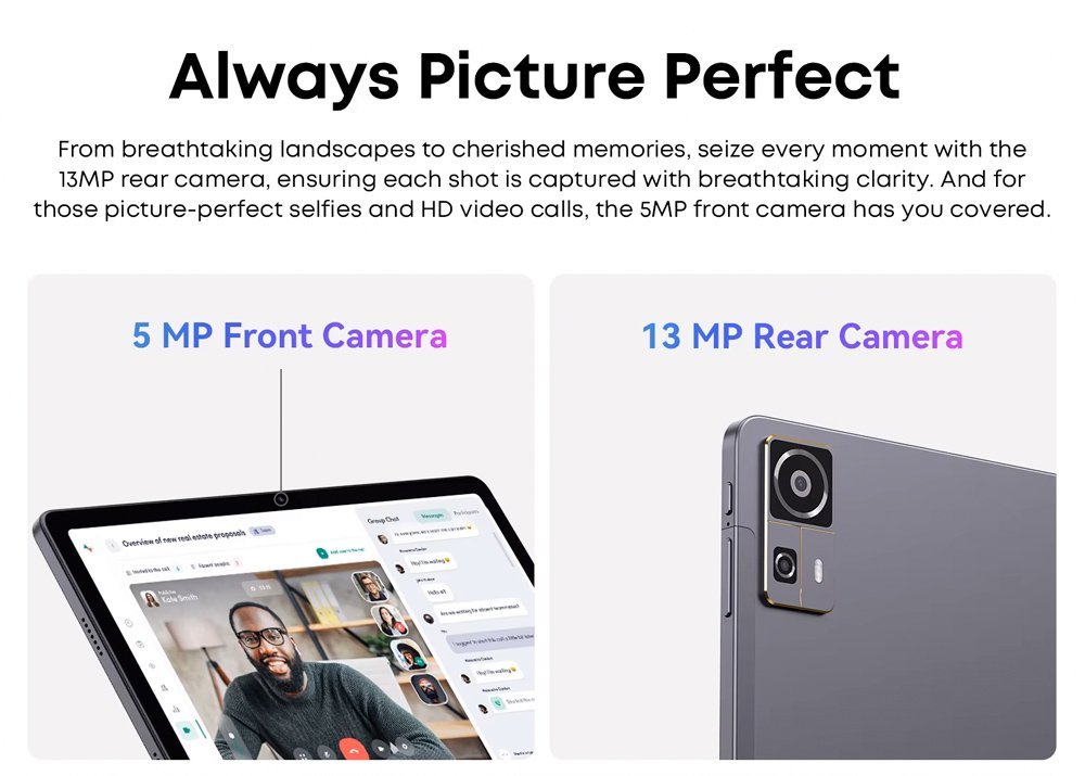 CHUWI tablet AuPad, 10.95", 8/128GB, 4G, Android 14, 7000mAh, γκρι - Image 10