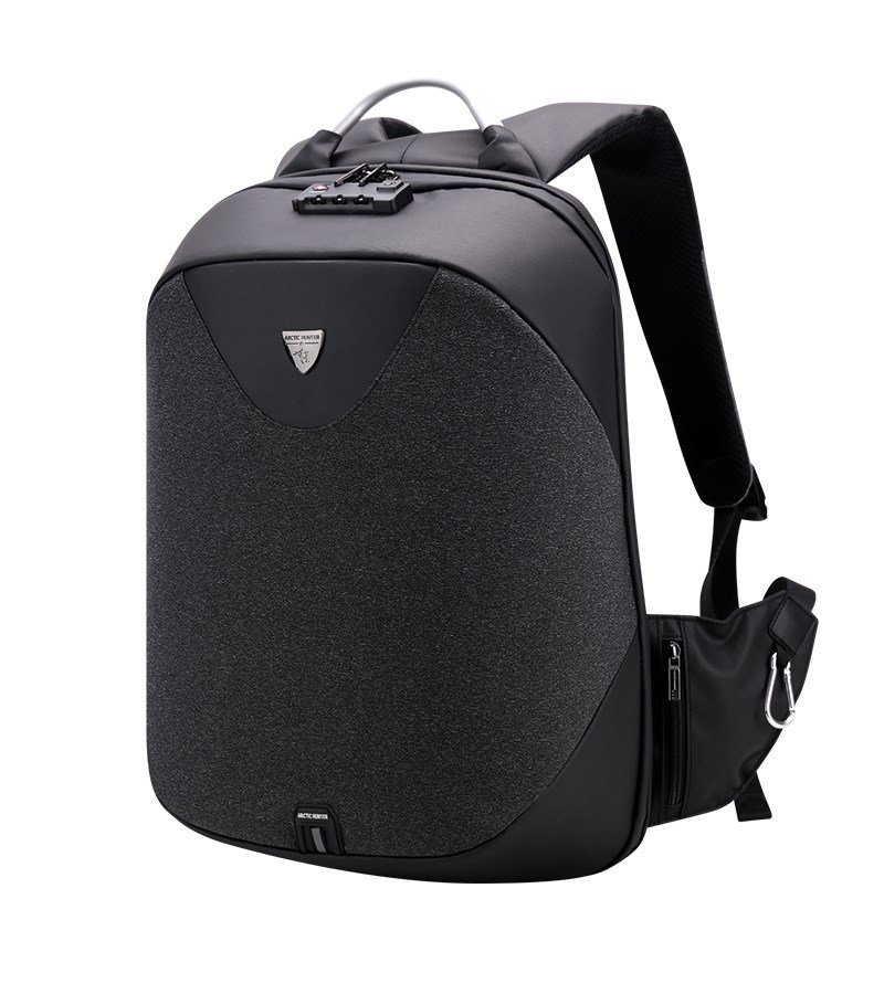 ARCTIC HUNTER τσάντα πλάτης B00208 με θήκη laptop 15.6", λουκέτο TSA, 24L, μαύρη