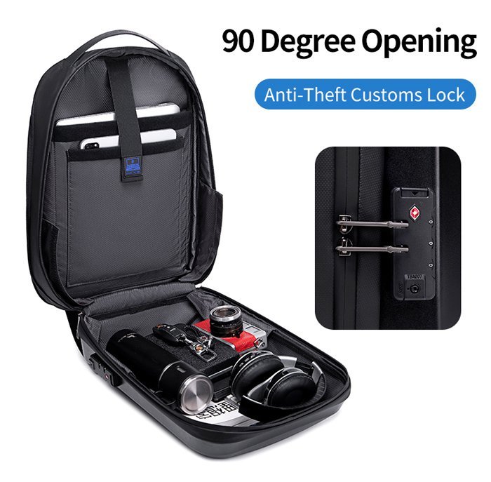 ARCTIC HUNTER τσάντα πλάτης με θήκη laptop 15.6", λουκέτο TSA, 22L, μαύρη - Image 2