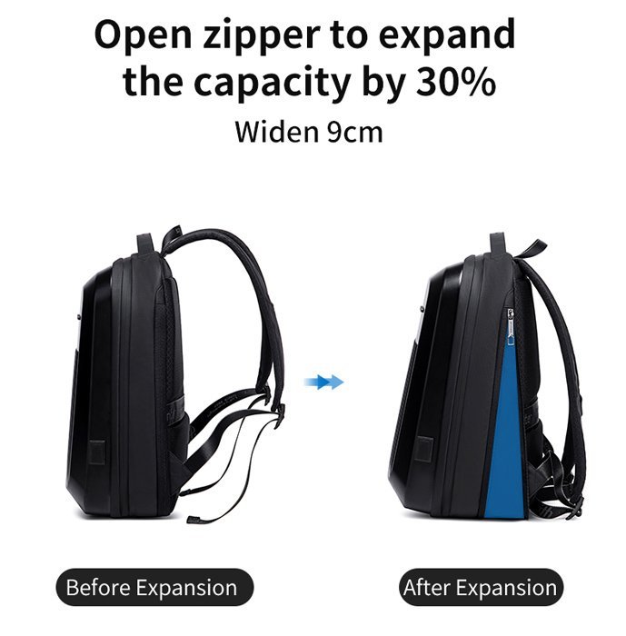 ARCTIC HUNTER τσάντα πλάτης με θήκη laptop 15.6", λουκέτο TSA, 22L, μαύρη - Image 5
