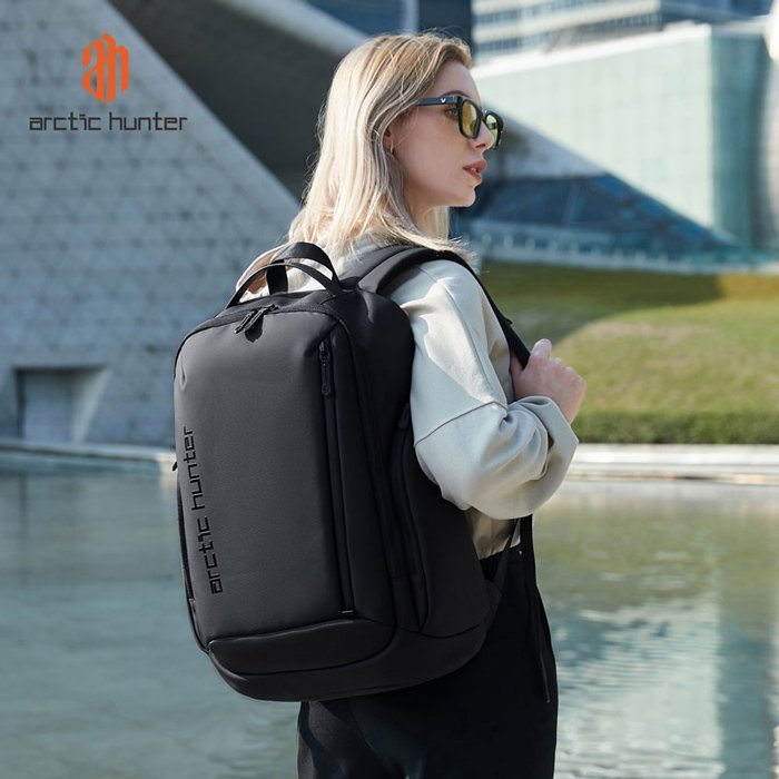 ARCTIC HUNTER τσάντα πλάτης με θήκη laptop 15.6", 20L, USB, μαύρη - Image 3