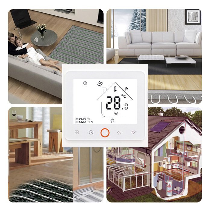 Smart θερμοστάτης πετρελαίου BHT-002-GBLW, WiFi, χωνευτός, λευκός - Image 3