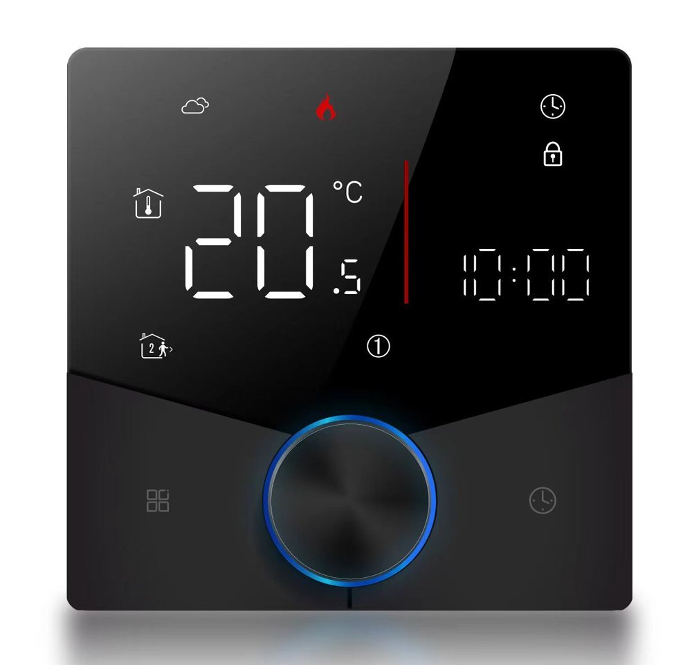 Smart θερμοστάτης αερίου BHT-009GCLW, WiFi, χωνευτός, μαύρος