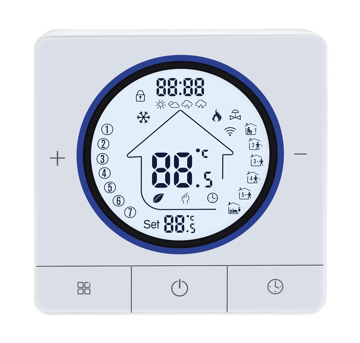 Smart θερμοστάτης αερίου BHT-800WM-GCLW, WiFi, επιτοίχιος, λευκός