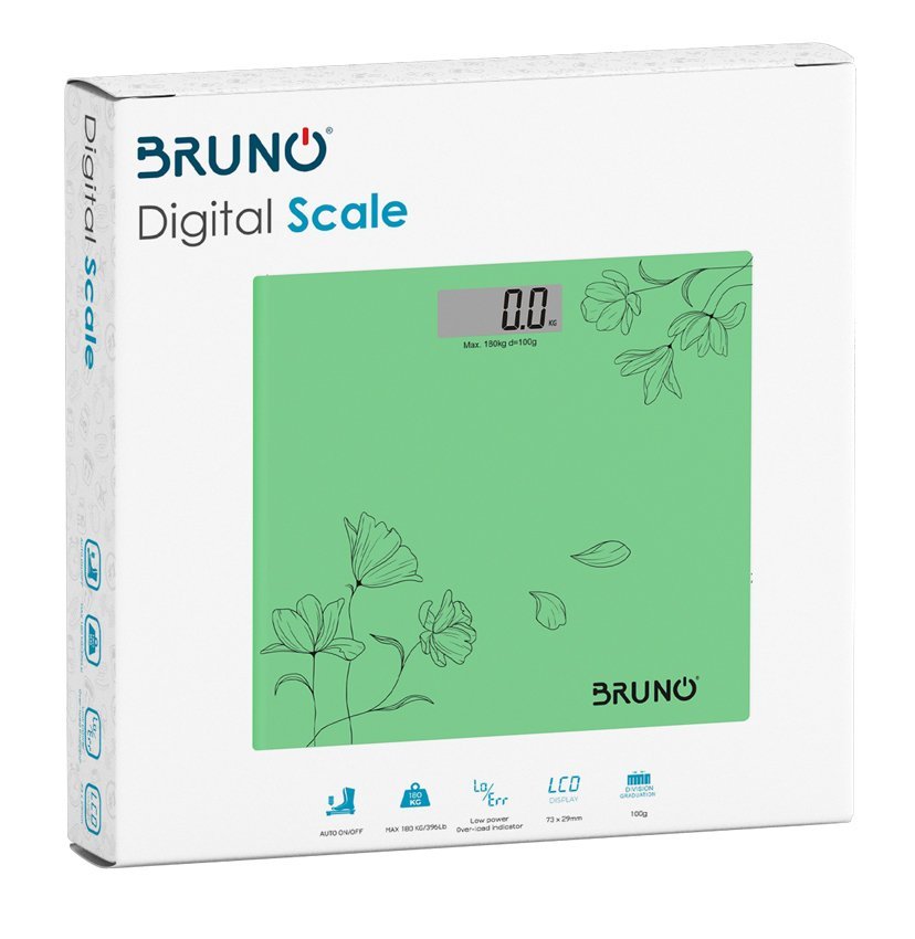 BRUNO ψηφιακή ζυγαριά BRN-0054, έως 180kg, πράσινη - Image 2